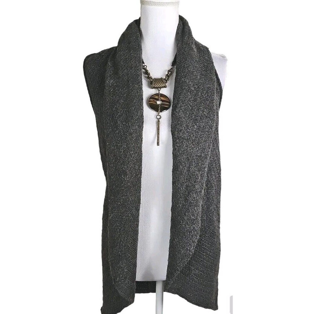 Alpaca International ~Woman One Size~ Dark Gray Open Front Alpaca/Wool Vest Knit